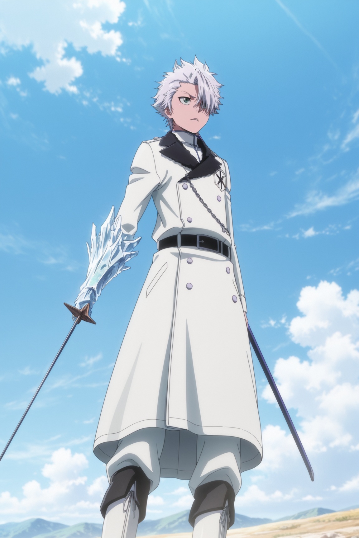 toushirou hitsugaya,  anime coloring,  white hair on Tensor.Art