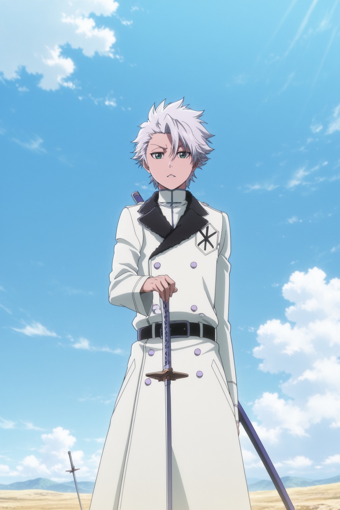 toushirou hitsugaya,  anime coloring,  white hair on Tensor.Art