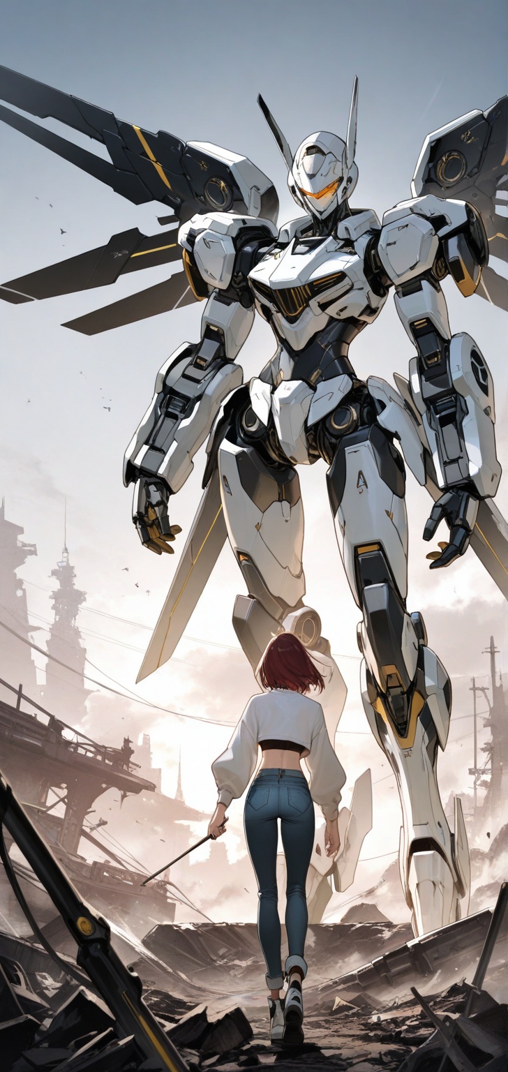 1girl,  cyborg,  crop top on Tensor.Art