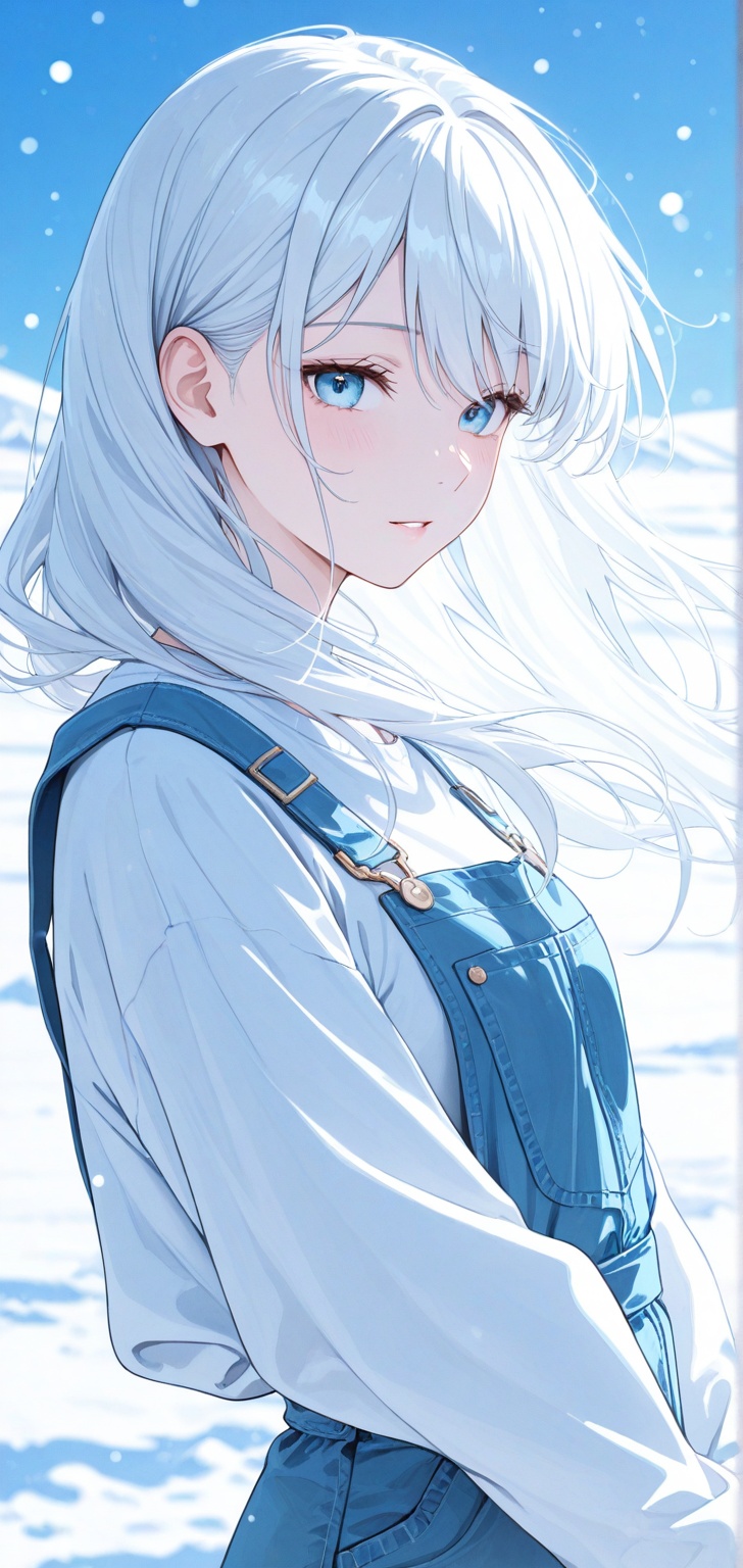 Animate the woman in the image,  focusing primarily on her eyes slowly and subtly blinking. The scene should maintain its...