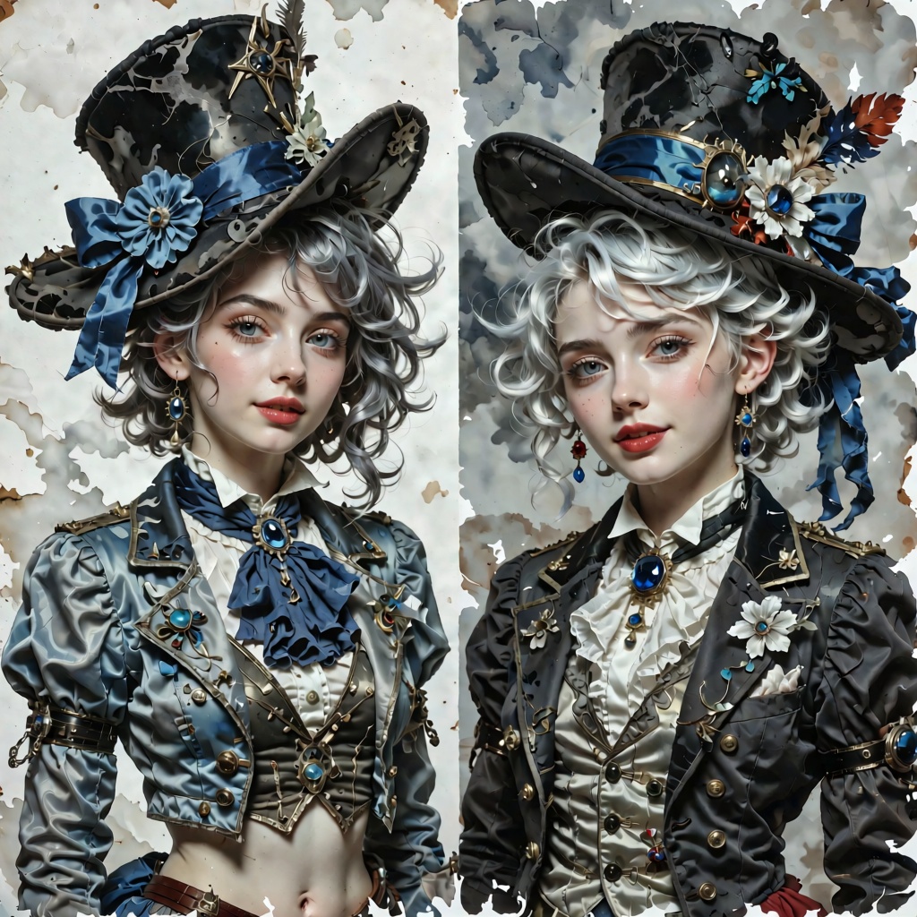 solo,  hat,  blue_eyes on Tensor.Art