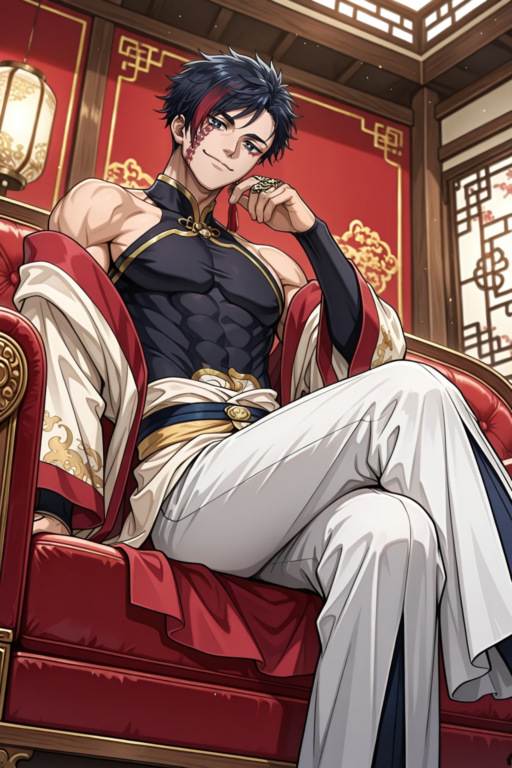 male focus,  1boy,  qin shi huang \(shuumatsu no valkyrie\) on Tensor.Art