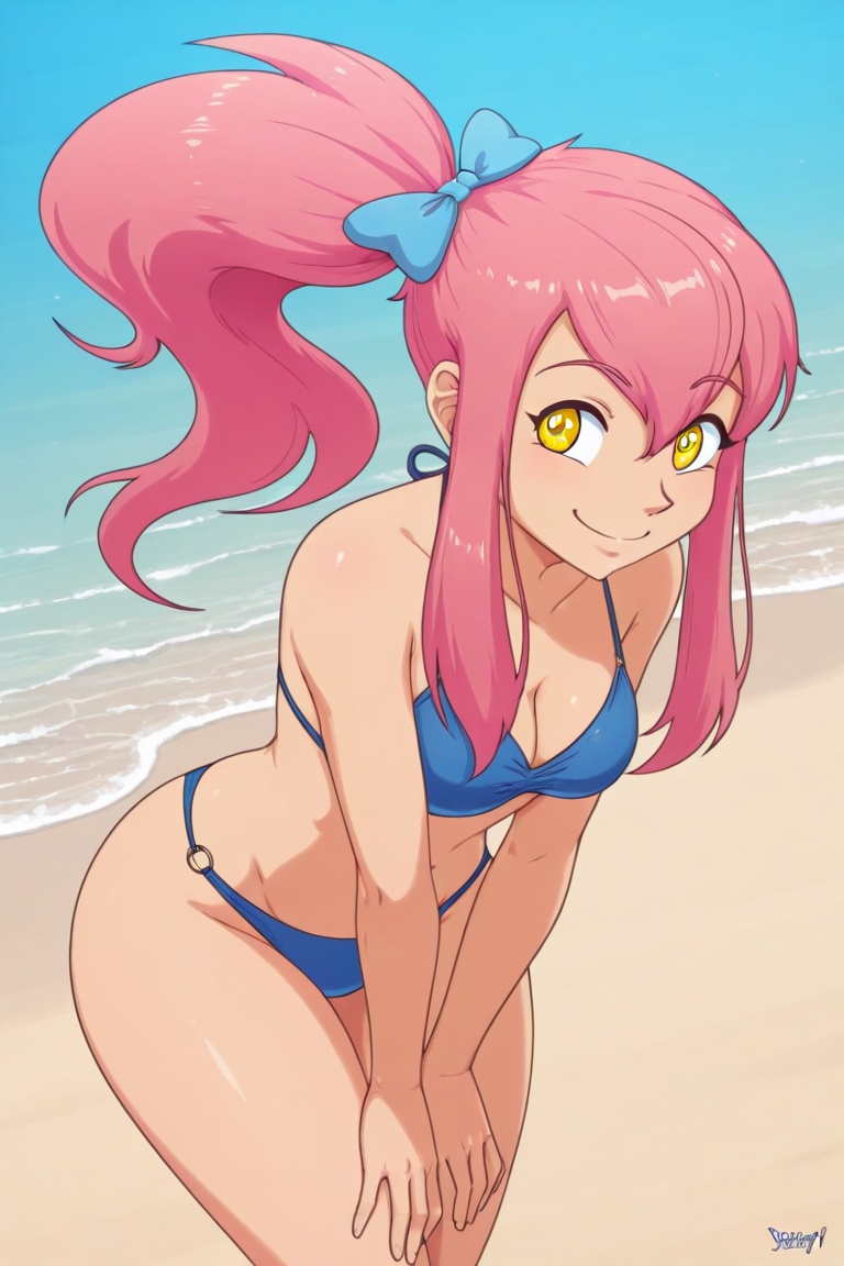 Sunny,  Solo,  1 girl with pink hair on Tensor.Art