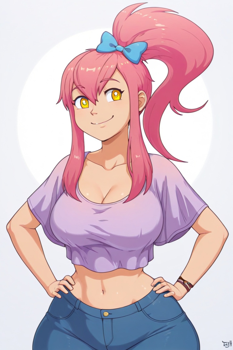 Sunny,  Solo,  1 girl with pink hair on Tensor.Art