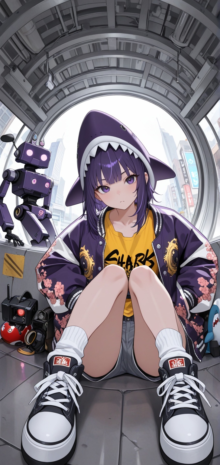 1girl,  sukajan jacket,  shoes on Tensor.Art