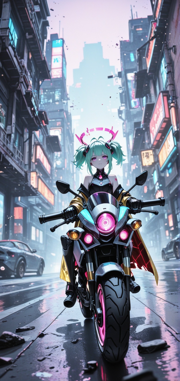 STYLE FUSION: anime×cyberpunk×dark fantasy×mecha×surreal,  flat+watercolor minimalism,  pastel×neon harmony on Tensor.Art