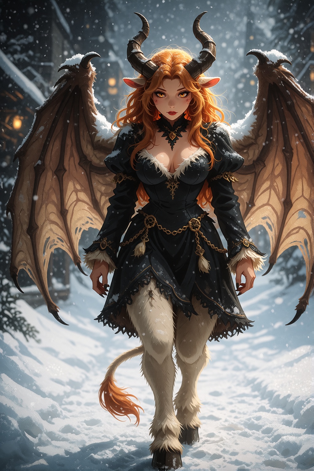Yseldra,  a character with horns,  a tail on Tensor.Art