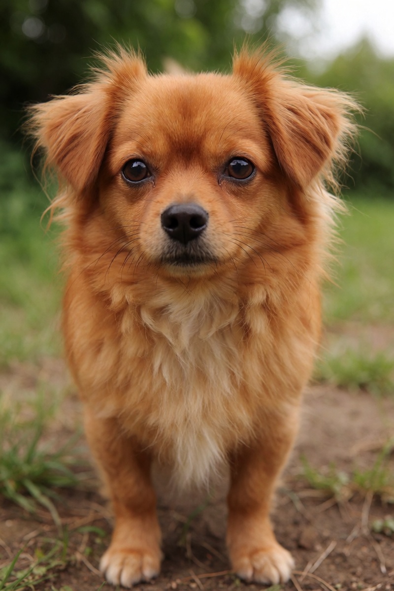 outdoor,  front view,  orange small dog on Tensor.Art