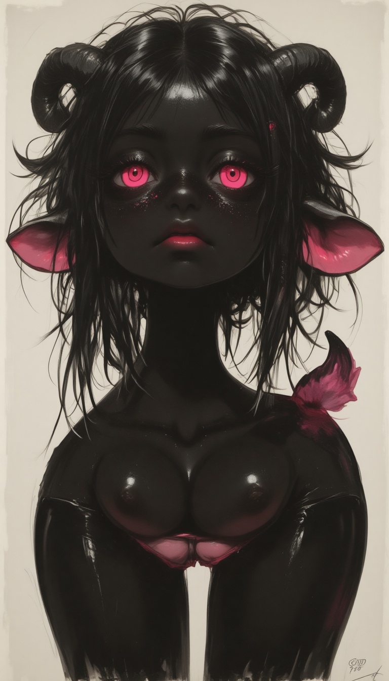 “Synthesis.” I.A.Vepkhvadze,  1976,  A hidden young anthro sheep woman on Tensor.Art