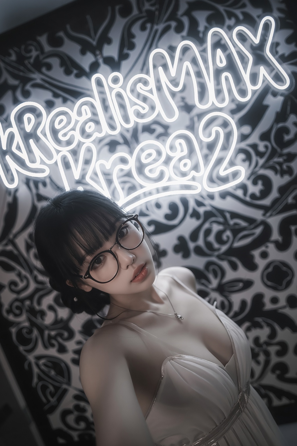 Create an ultra-detailed ******* shot of a stylish Instagram-style selfie taken on an iPhone from a low,  tilted angle. Fe...