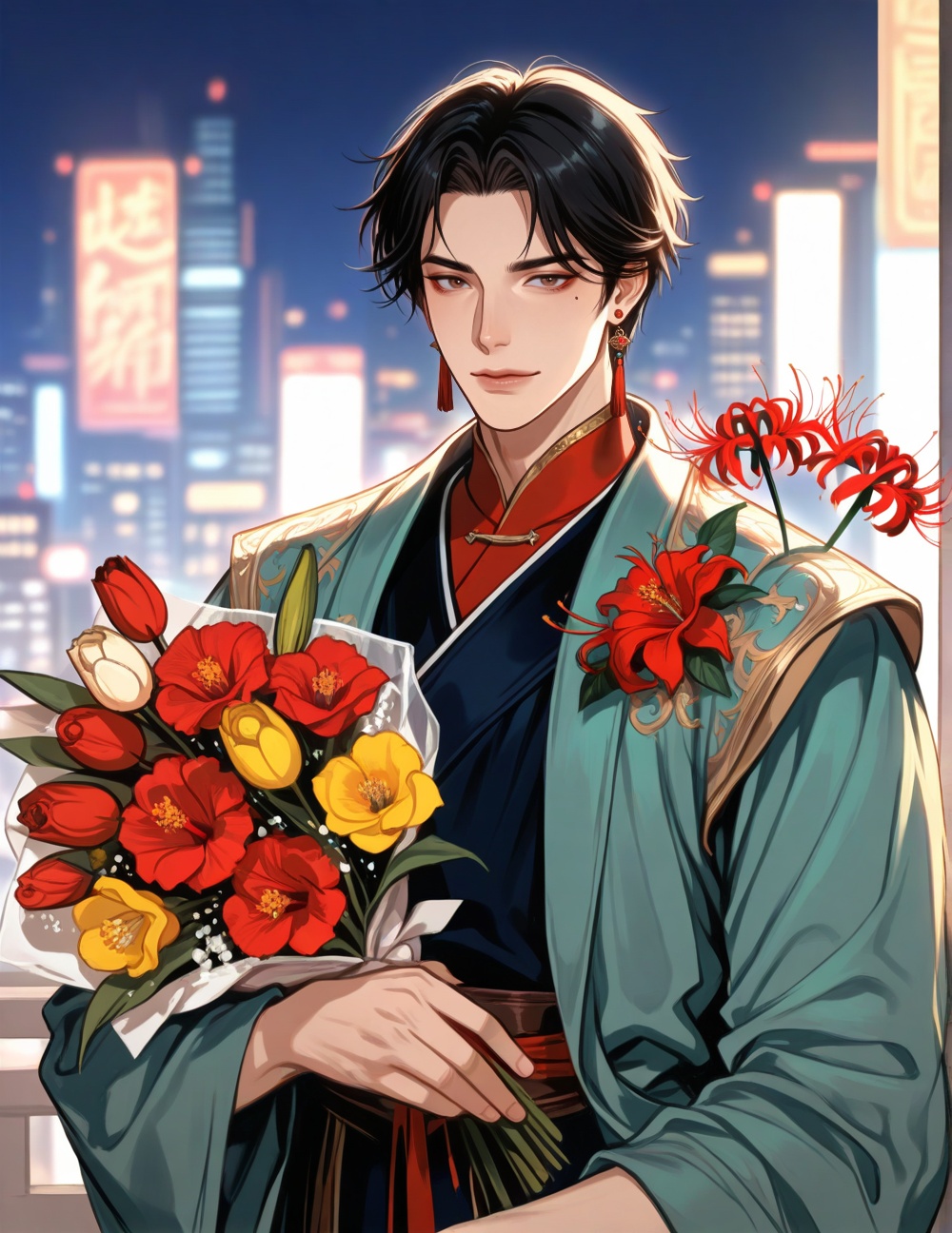 solo male,  male focus,  male only on Tensor.Art