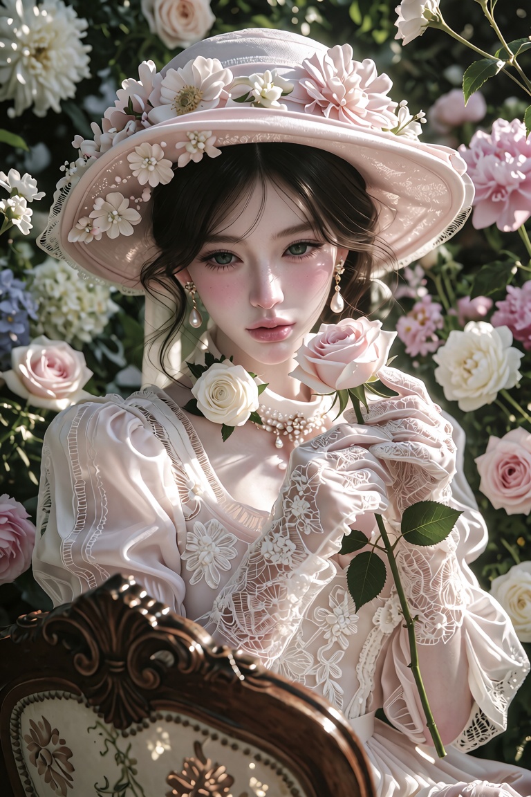 a beautiful elegant young woman with delicate feminine facial features,  fair porcelain skin,  slender face on Tensor.Art
