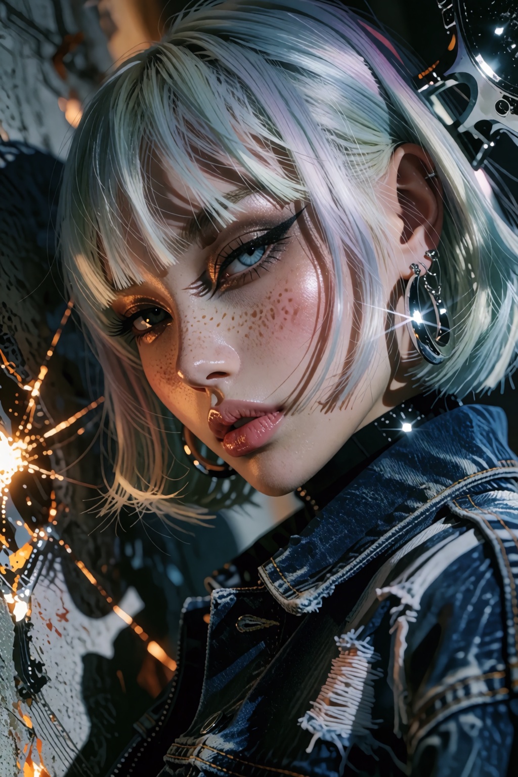 An ultra-detailed digital art masterpiece portrait of a modern urban fashion muse,  showcased via a dynamic,  non-default...