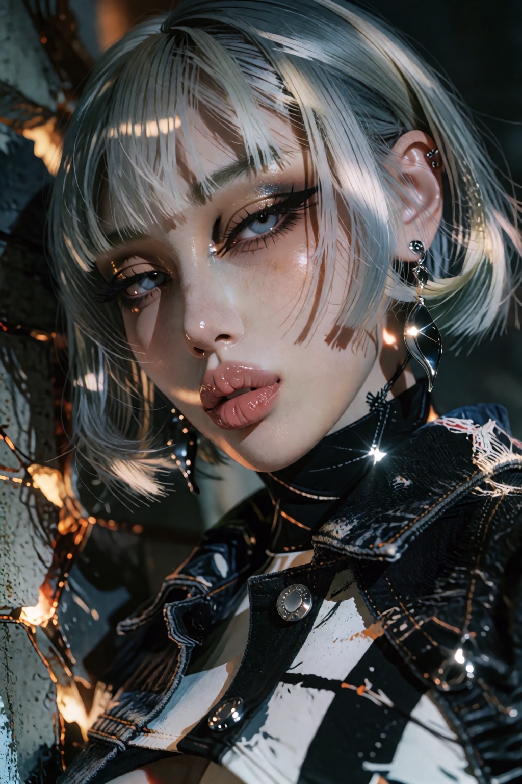 An ultra-detailed digital art masterpiece portrait of a modern urban fashion muse,  showcased via a dynamic,  non-default...