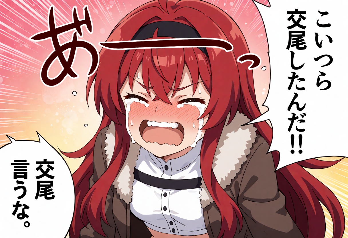 A close-up anime-style illustration focusing on the upper body of Eris Greyrat from Mushoku Tensei (Jobless Reincarnation)...