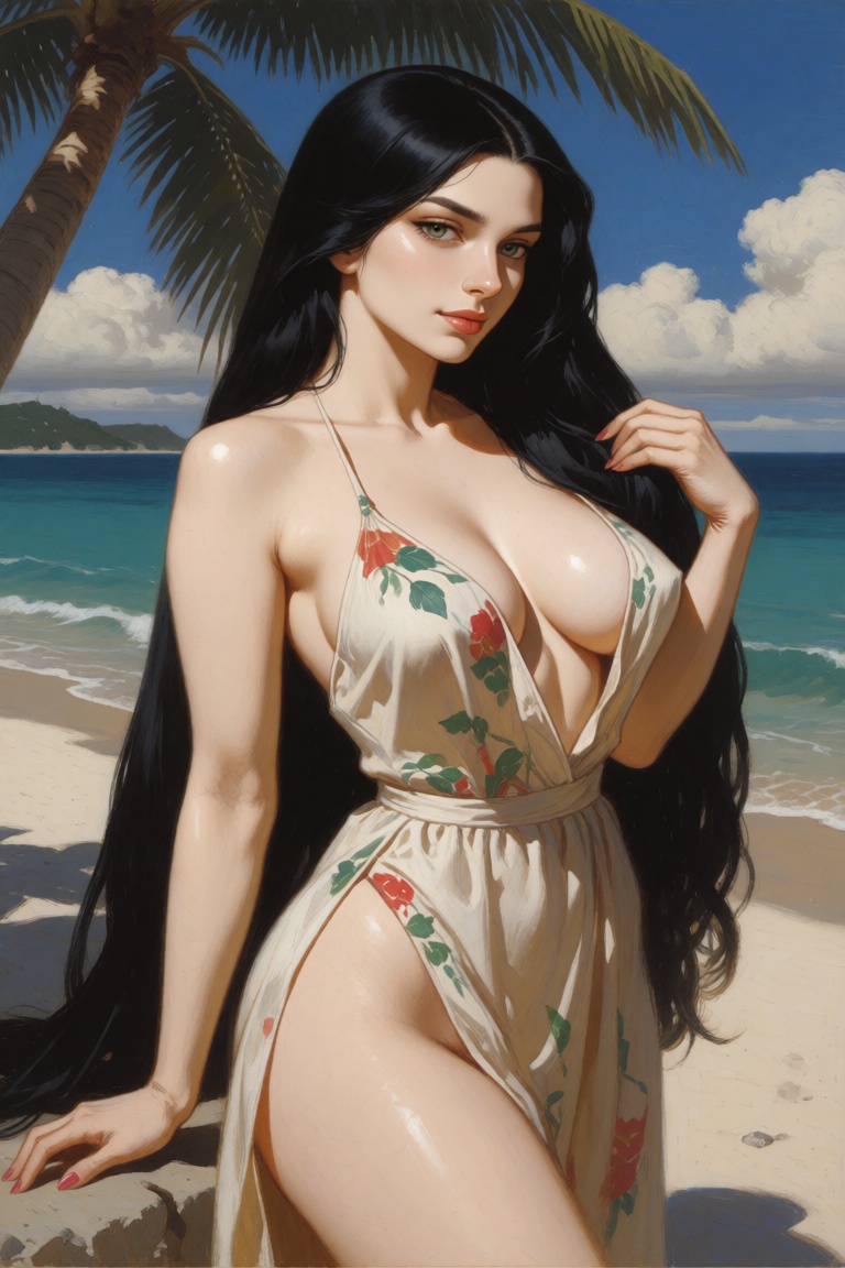 digital painting in a realistic style,  fair-skinned,  woman on Tensor.Art