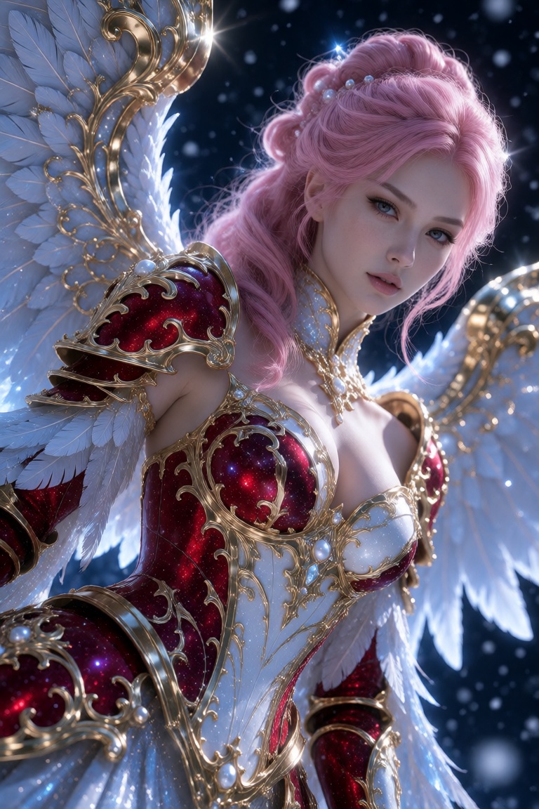 An ultra-extensive,  hyper-detailed cinematic portrait of a beautiful,  ethereal woman with a mesmerizing dimensional dept...