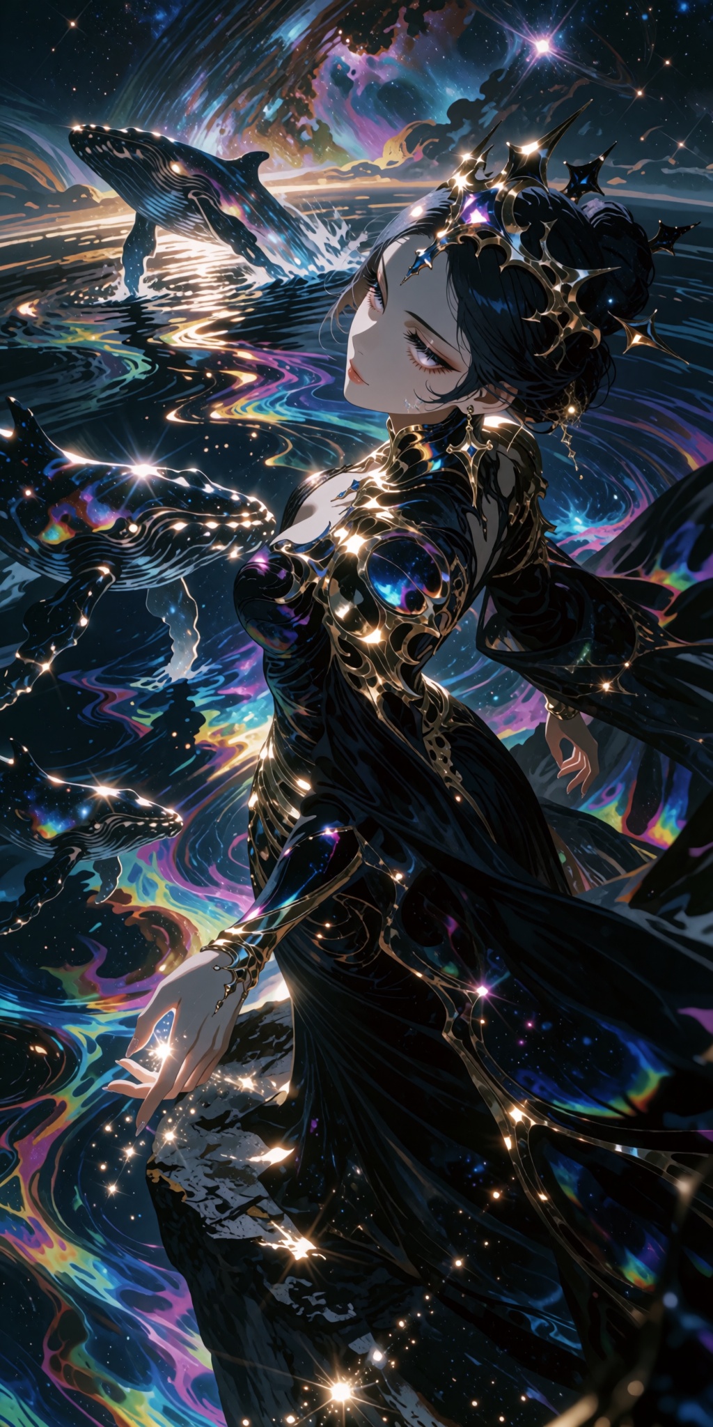 8k UHD,  upper body,  3/4 dramatic high-angle shot looking down on Tensor.Art
