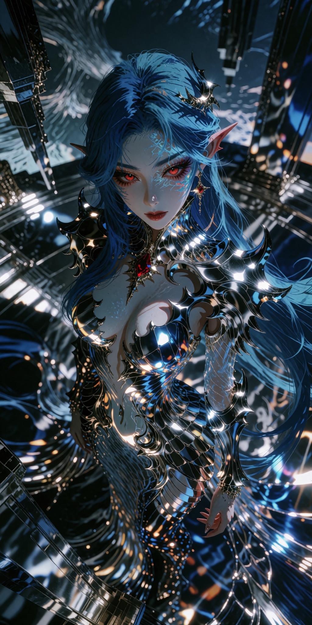 An ultimate digital art masterpiece of a powerful,  regal Chinese Dragon Queen,  exuding an imposing and terrifyingly maje...