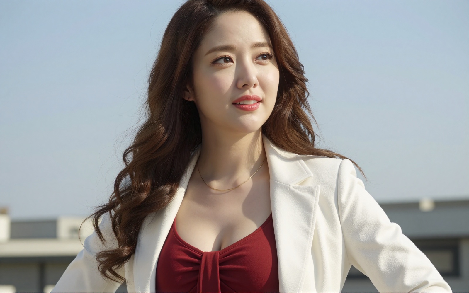 Korean Woman Image Real Photo: 2.0,  Height 185cm,  Hourglass figure with round and voluptuous I-cup breasts on Tensor.Art