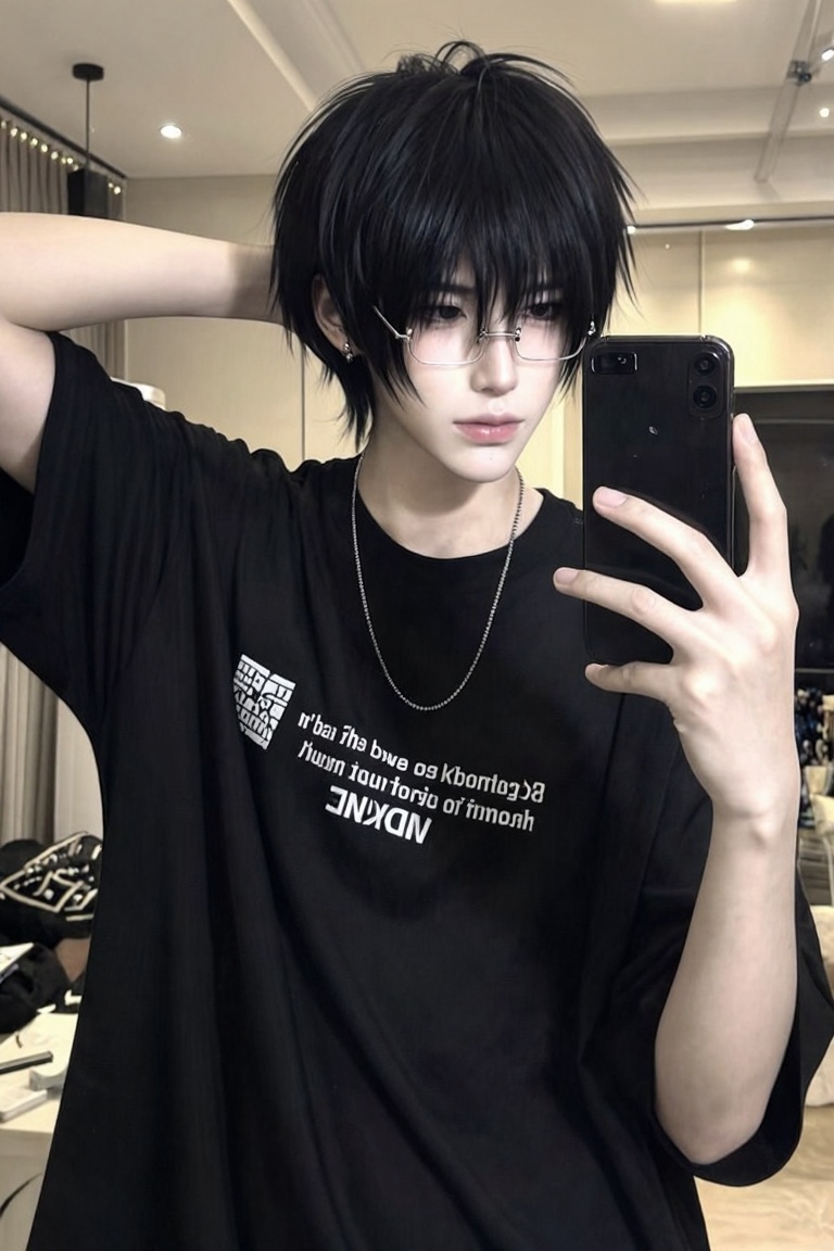 1man,  solo,  black hair on Tensor.Art
