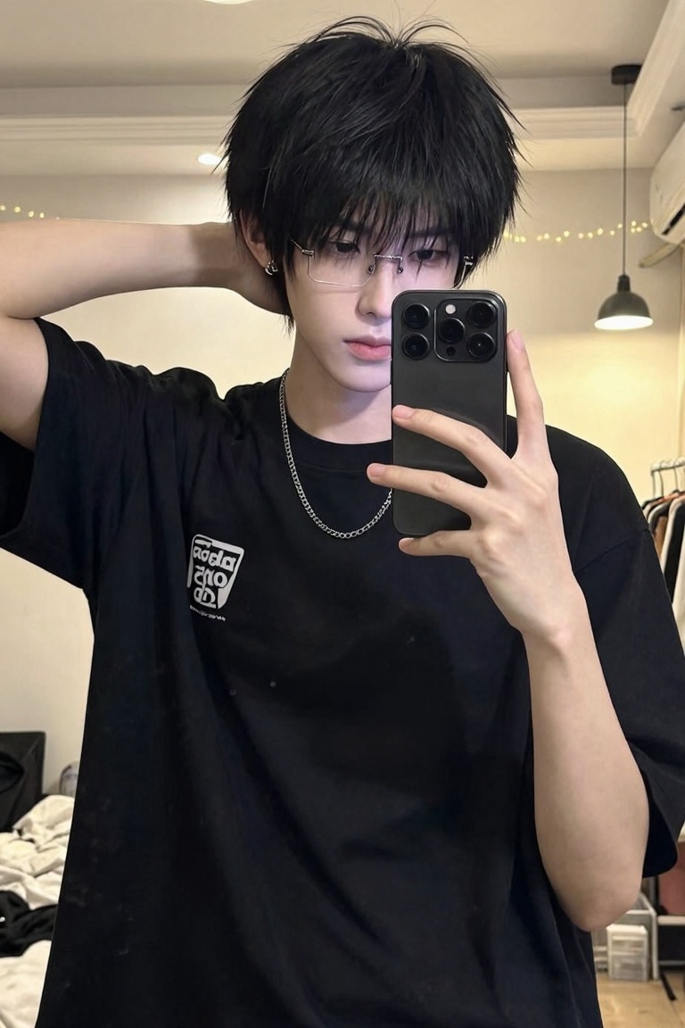 1man,  solo,  black hair on Tensor.Art