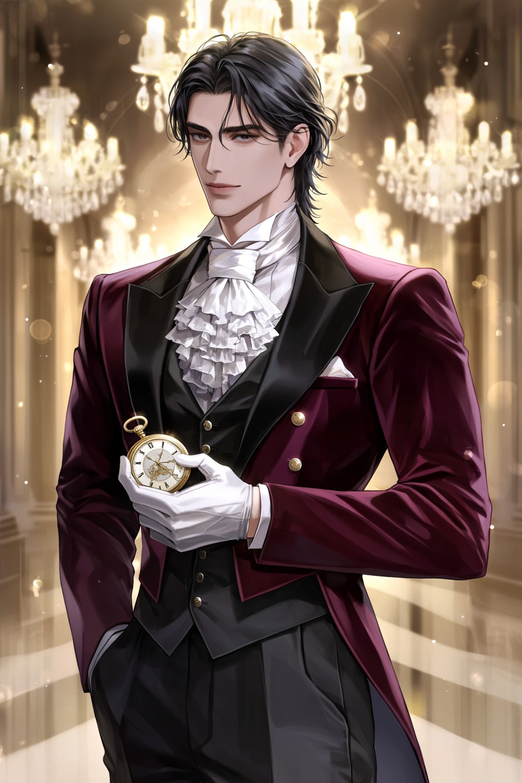 highres,  absurdres,  @b_ban An elegant man with dark on Tensor.Art