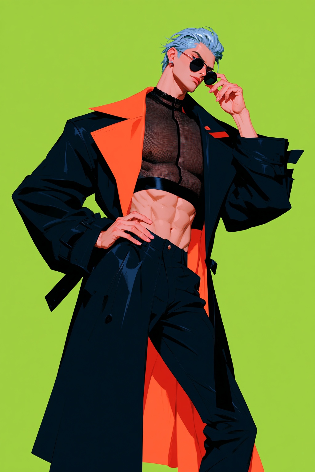 highres,  absurdres,  A high-fashion digital illustration portrays a tall on Tensor.Art