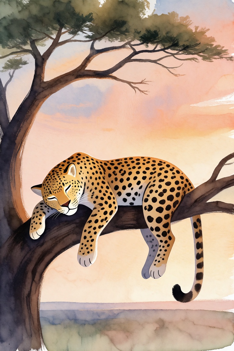 storybook illustration,  soft watercolor texture,  warm sunset pastel tones on Tensor.Art