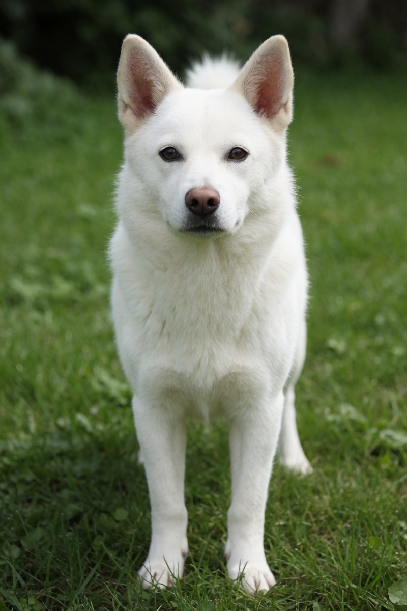 outdoor,  front view,  white dog on Tensor.Art