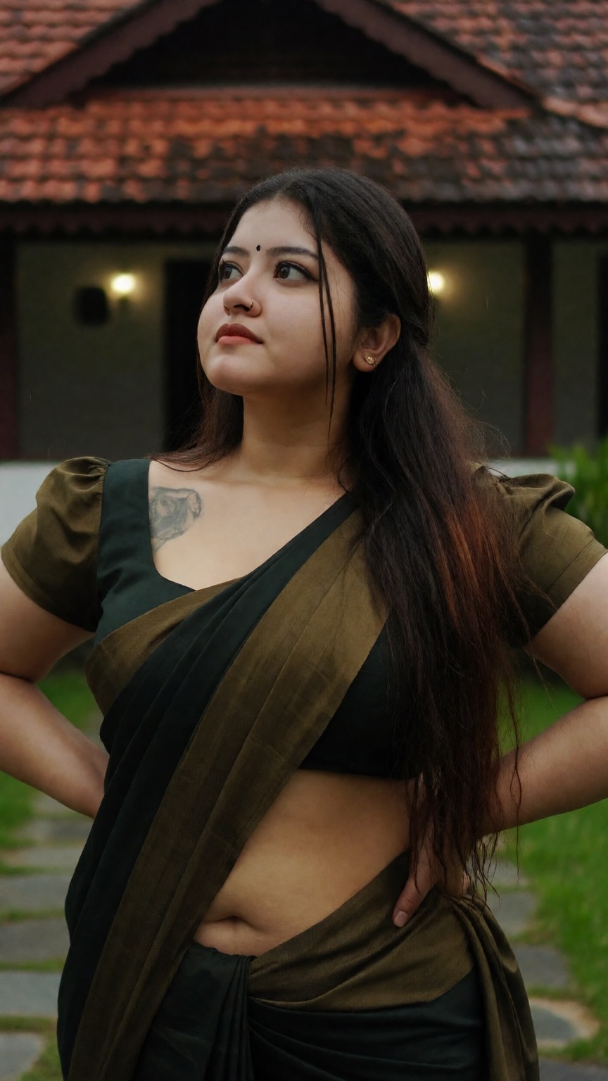 Low angle A mallu woman,  hourglass figure,  perfect body structure on Tensor.Art