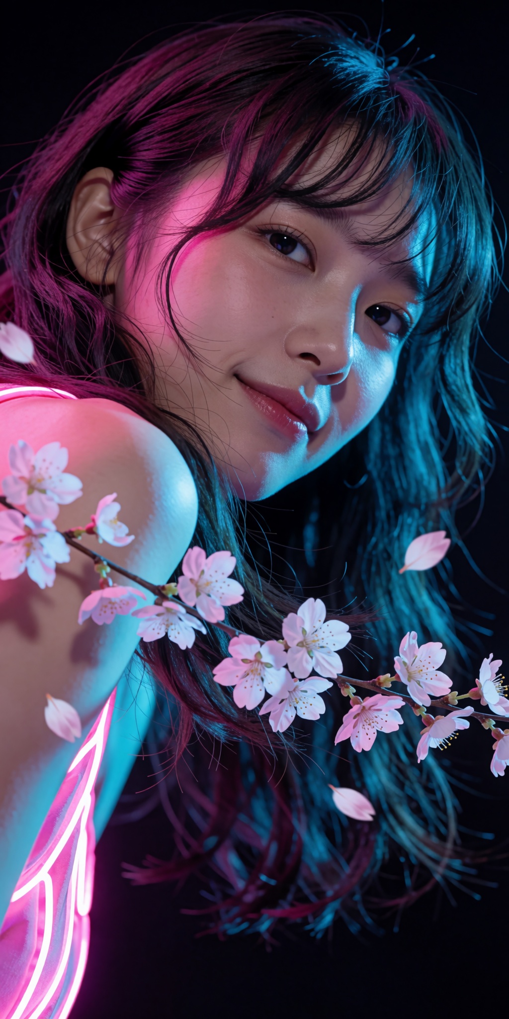 An ultra-realistic cinematic high-fashion photograph captured from an extreme low-angle tilt looking upward from waist lev...