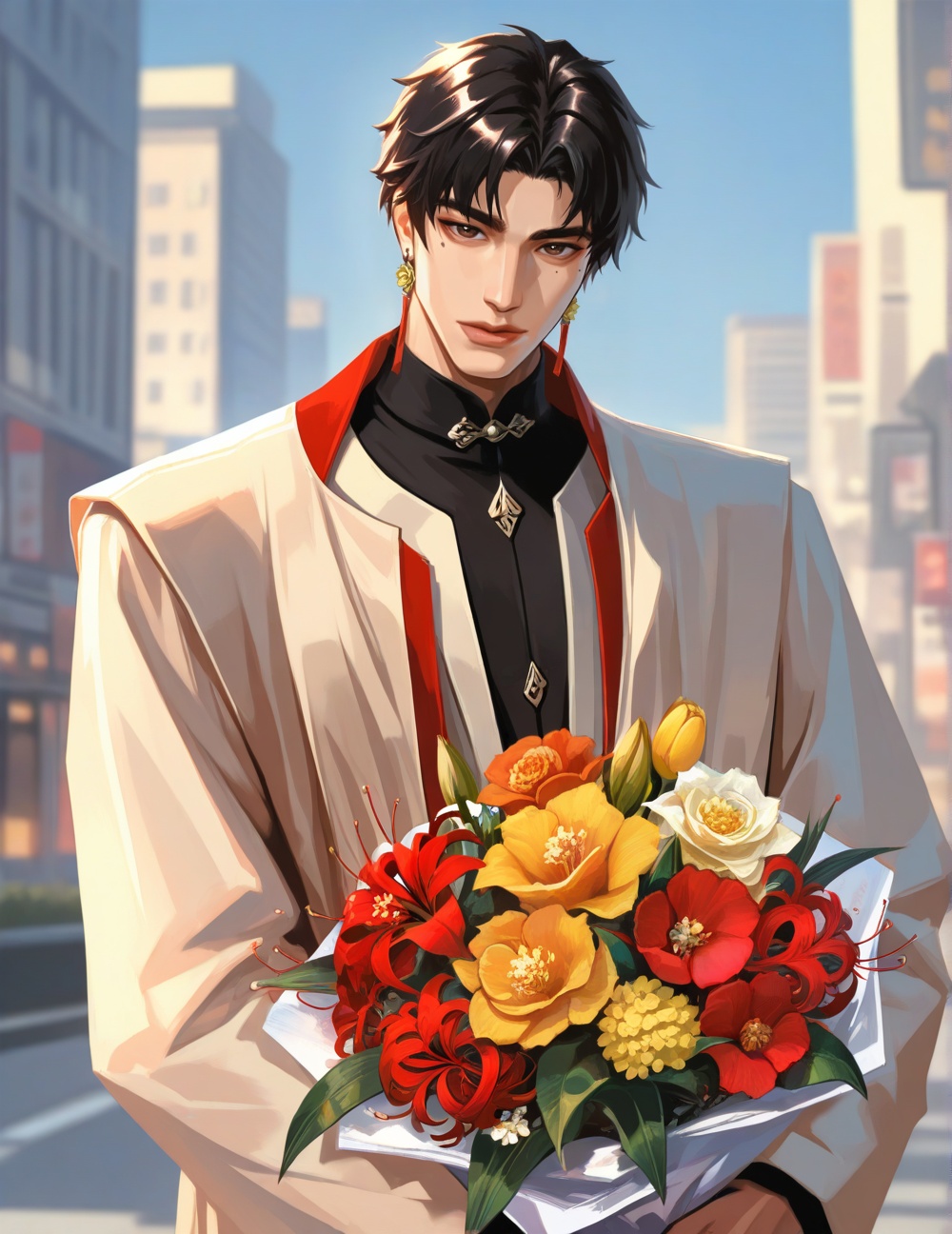 solo male,  male focus,  male only on Tensor.Art