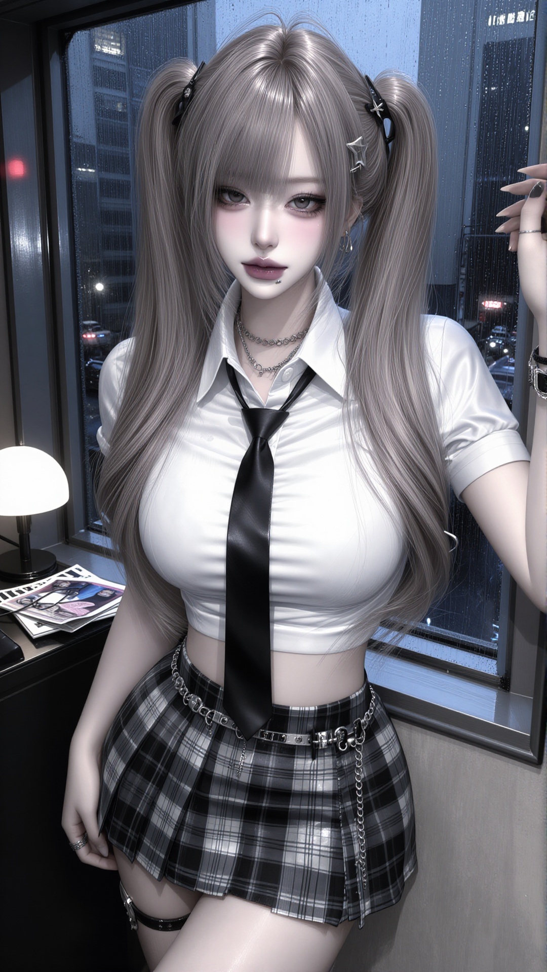 1girl,  solo,  beautiful Japanese emo gyaru girl on Tensor.Art