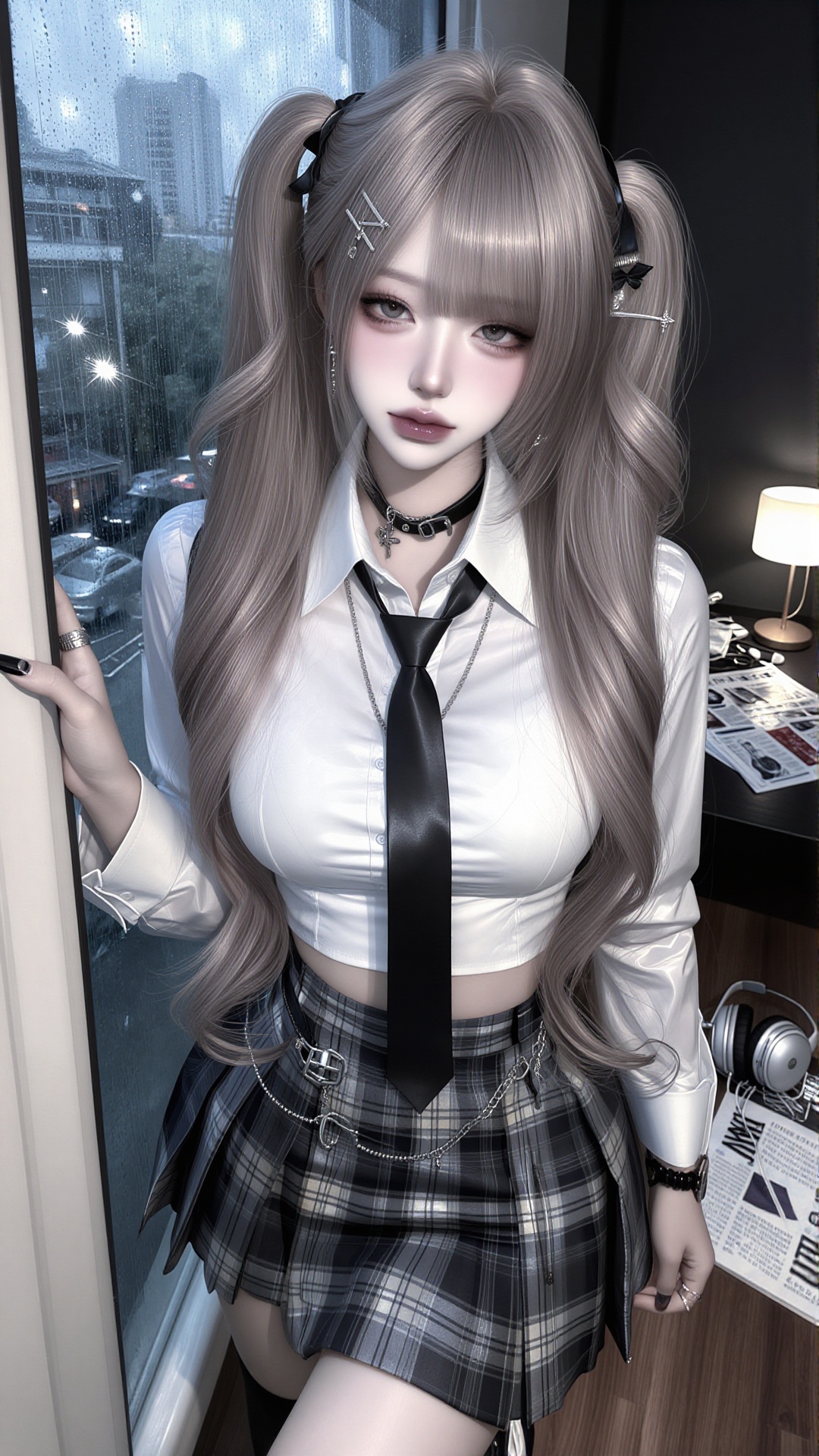 1girl,  solo,  beautiful Japanese emo gyaru girl on Tensor.Art