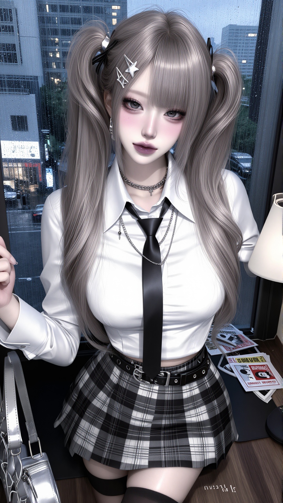 1girl,  solo,  beautiful Japanese emo gyaru girl on Tensor.Art