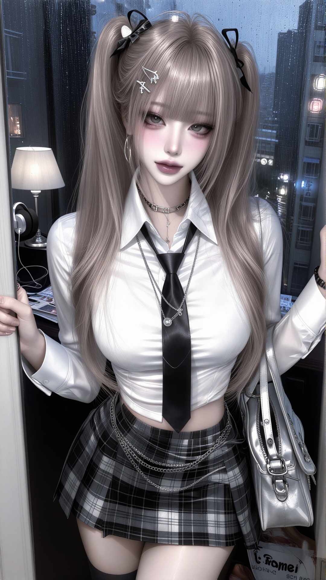 1girl,  solo,  beautiful Japanese emo gyaru girl on Tensor.Art