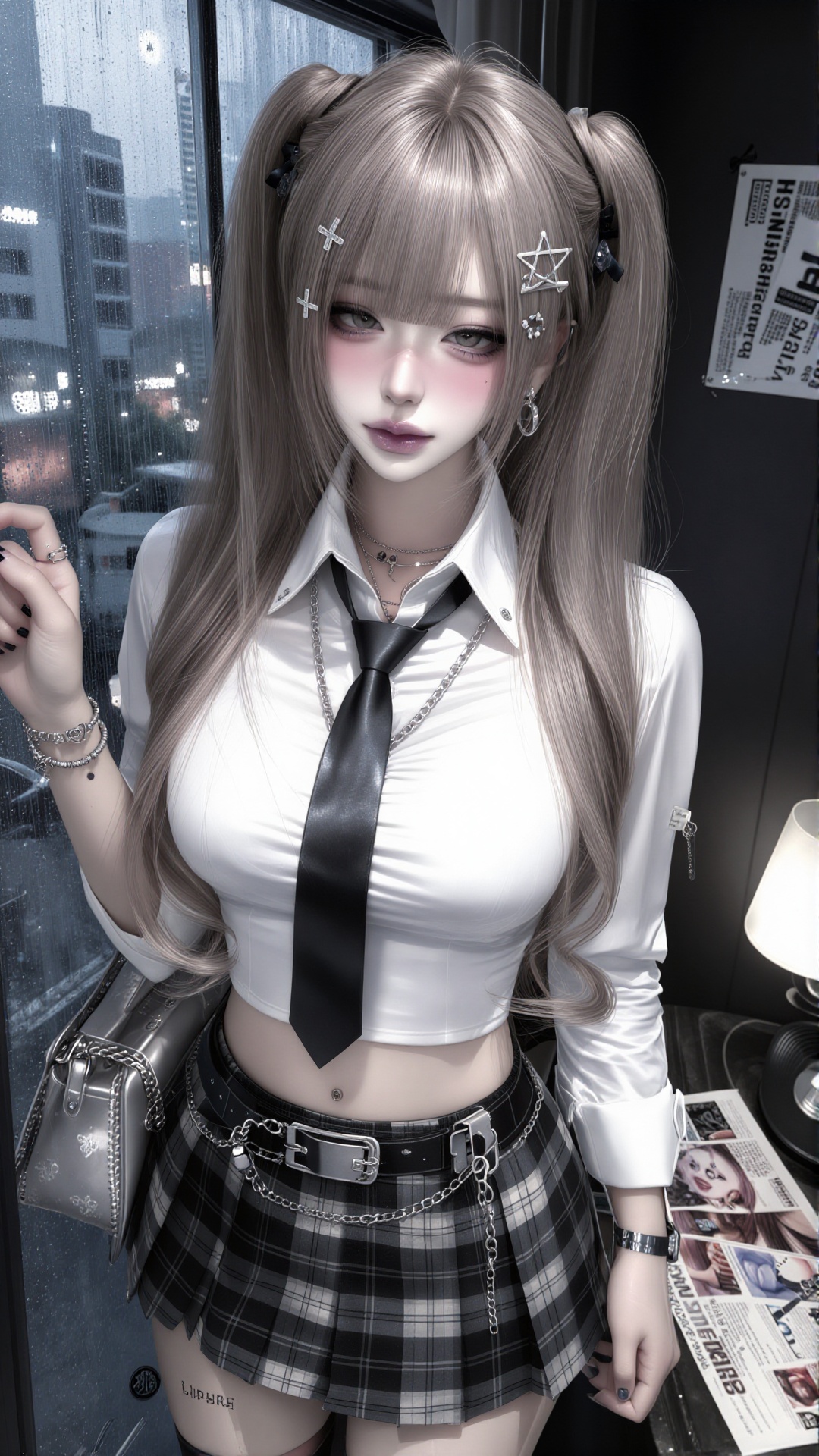 1girl,  solo,  beautiful Japanese emo gyaru girl on Tensor.Art