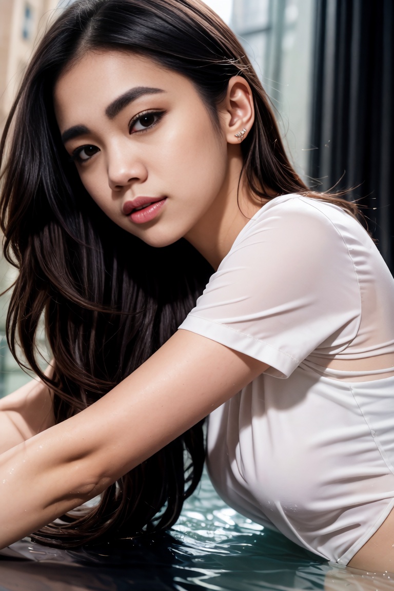 Create an editorial high-fashion finish with an editorial value of 1.25 for a luxury beauty portrait. Incorporate a contro...