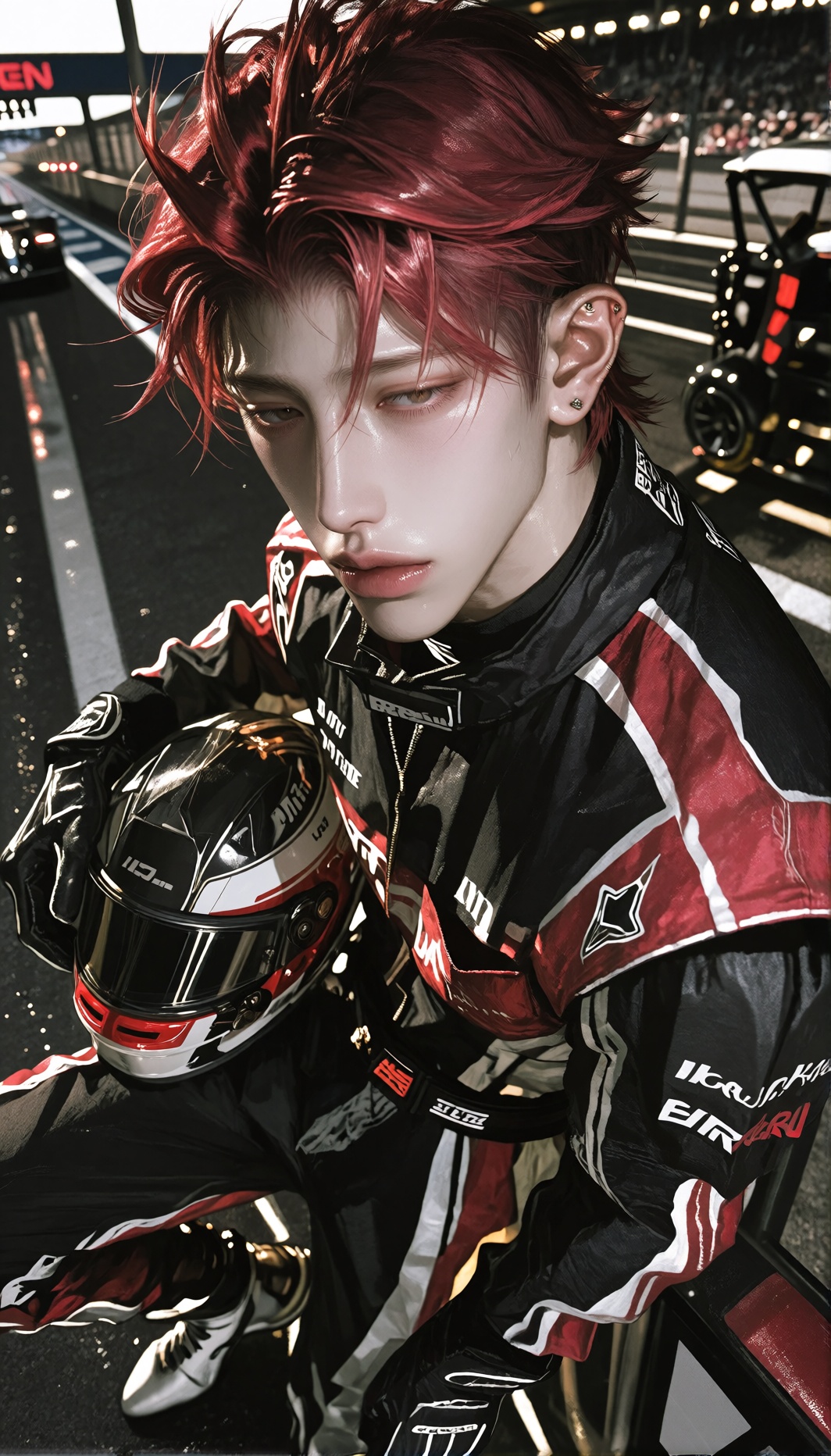 AI Image Prompt — Close-Up Racing Driver ((1boy)),  male,  solo on Tensor.Art
