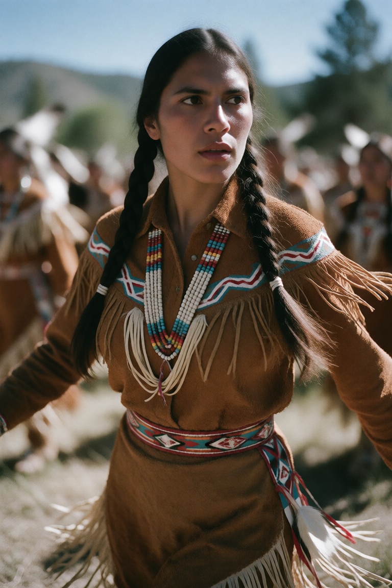 analog photo of slim 20yo native american woman Anne-Tayanita,  native american,  brown skin on Tensor.Art