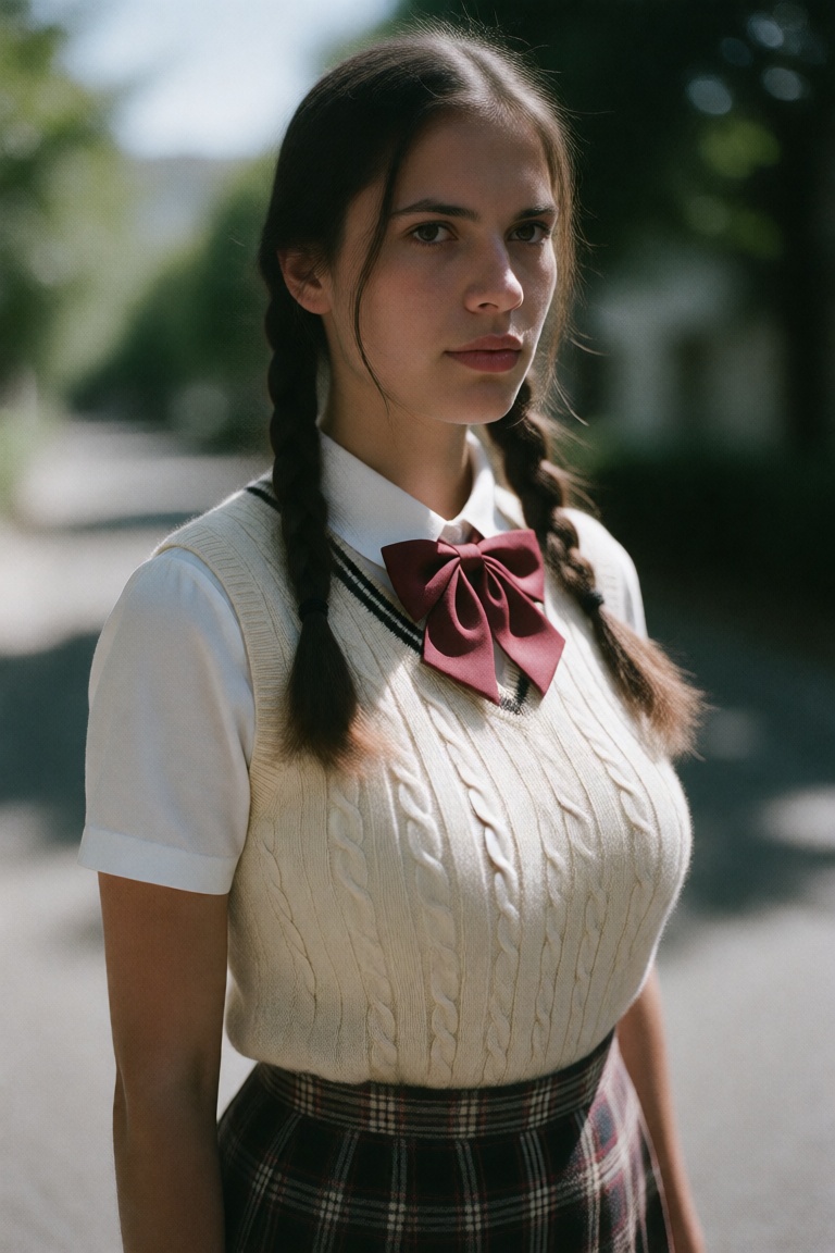 analog photo of the busty woman Anne-Tayanita,  very huge bust,  solo on Tensor.Art