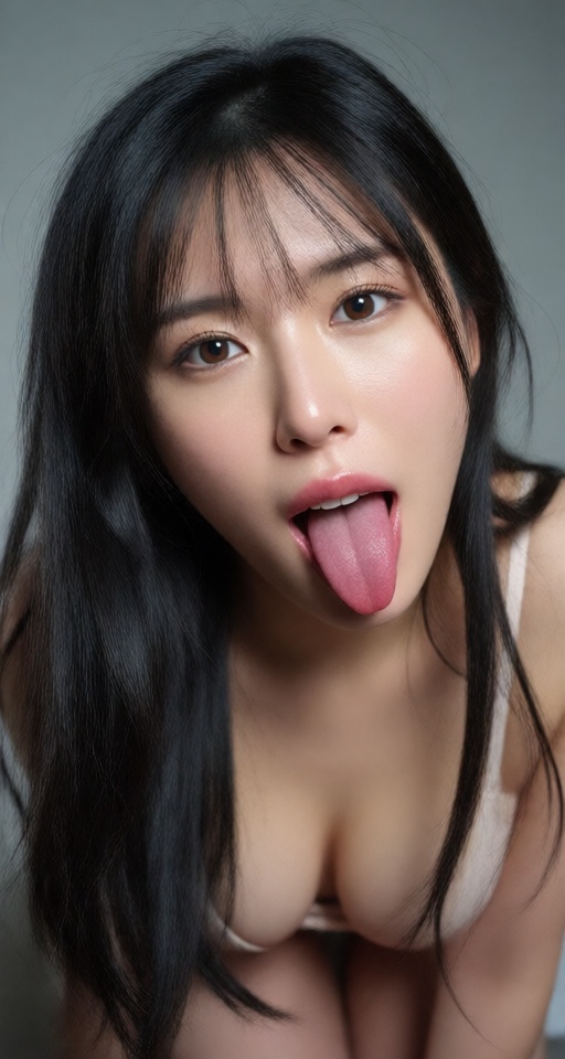 以低角度拍攝一張逼真的8K RAW 照片,  捕捉一位美麗的年輕韓國女性獨自一人仰望鏡頭的瞬間。照片以她為中心,  黑色長髮如瀑布般傾瀉而下 on Tensor.Art