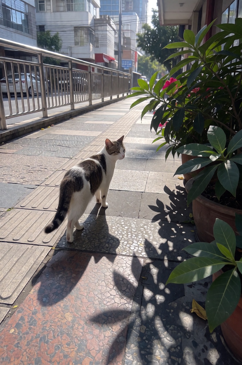cat,  walks,  walkway on Tensor.Art