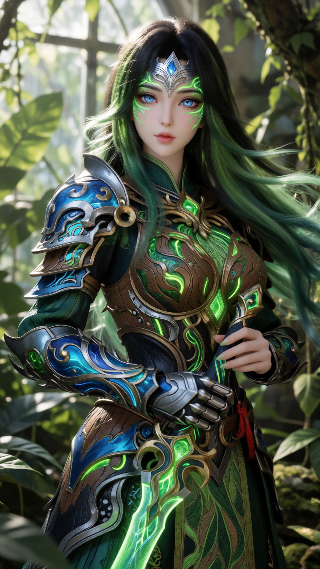 this is a highly detailed,  digital cgi artwork depicting a young woman in a fantasy setting,  she has long on Tensor.Art