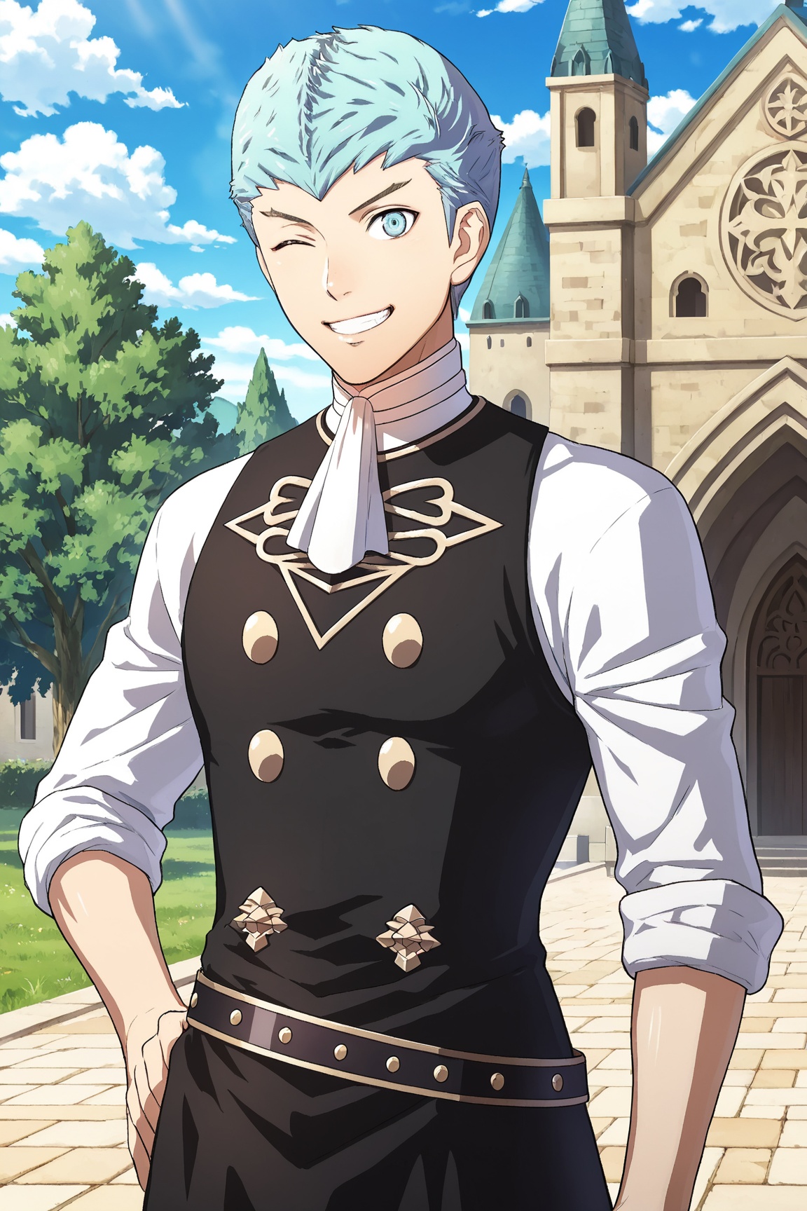 1boy,  CasparFE3H,  blue hair on Tensor.Art