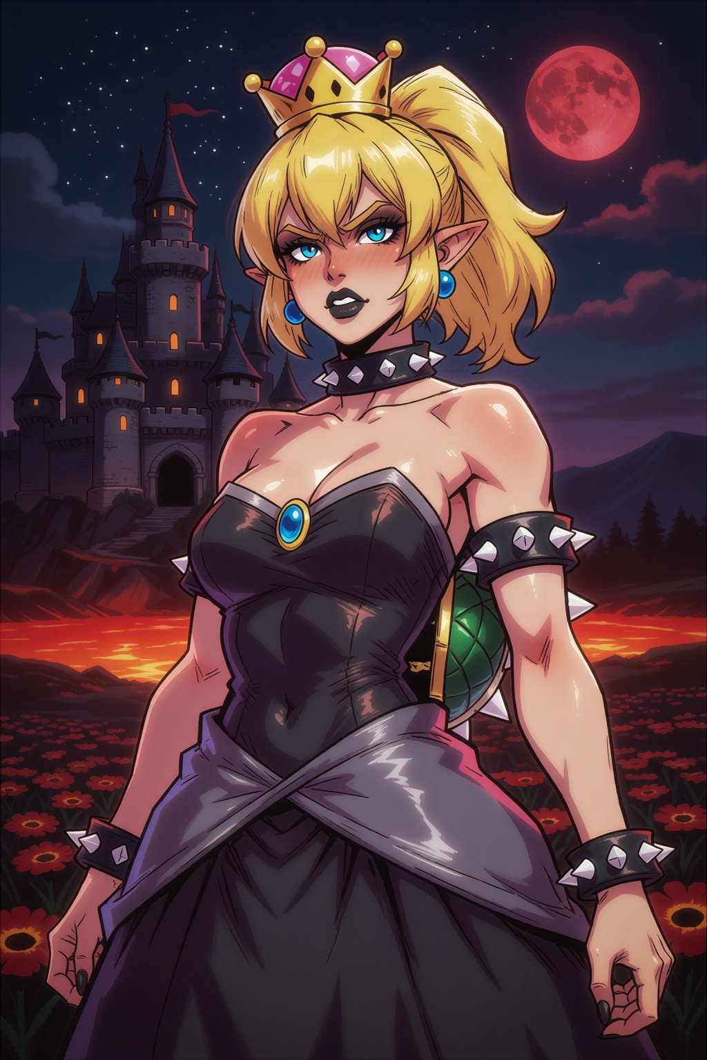 sfw. csaurageul-style. 2d illustration. upper body shot,  standing tall,  she bearing her fangs and her claws on Tensor.Art