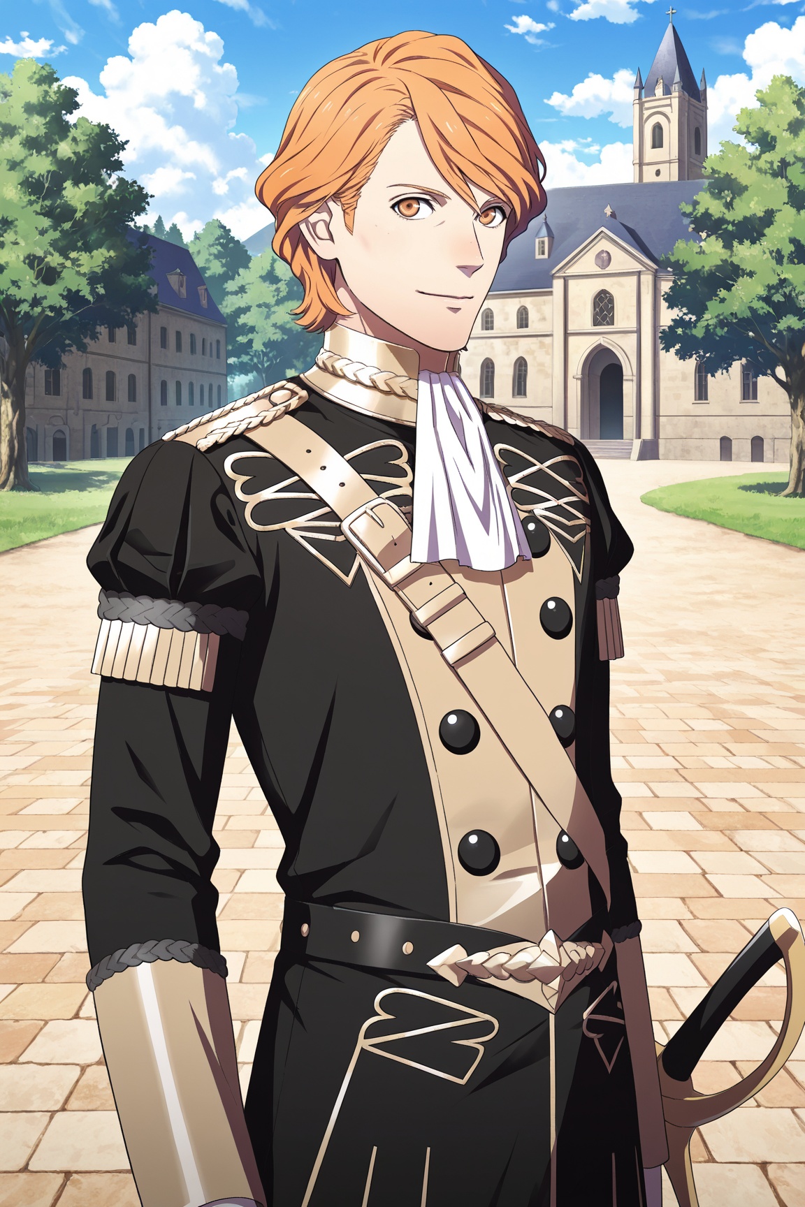 1boy,  Ferdinand_Von_Aegir,  orange hair on Tensor.Art