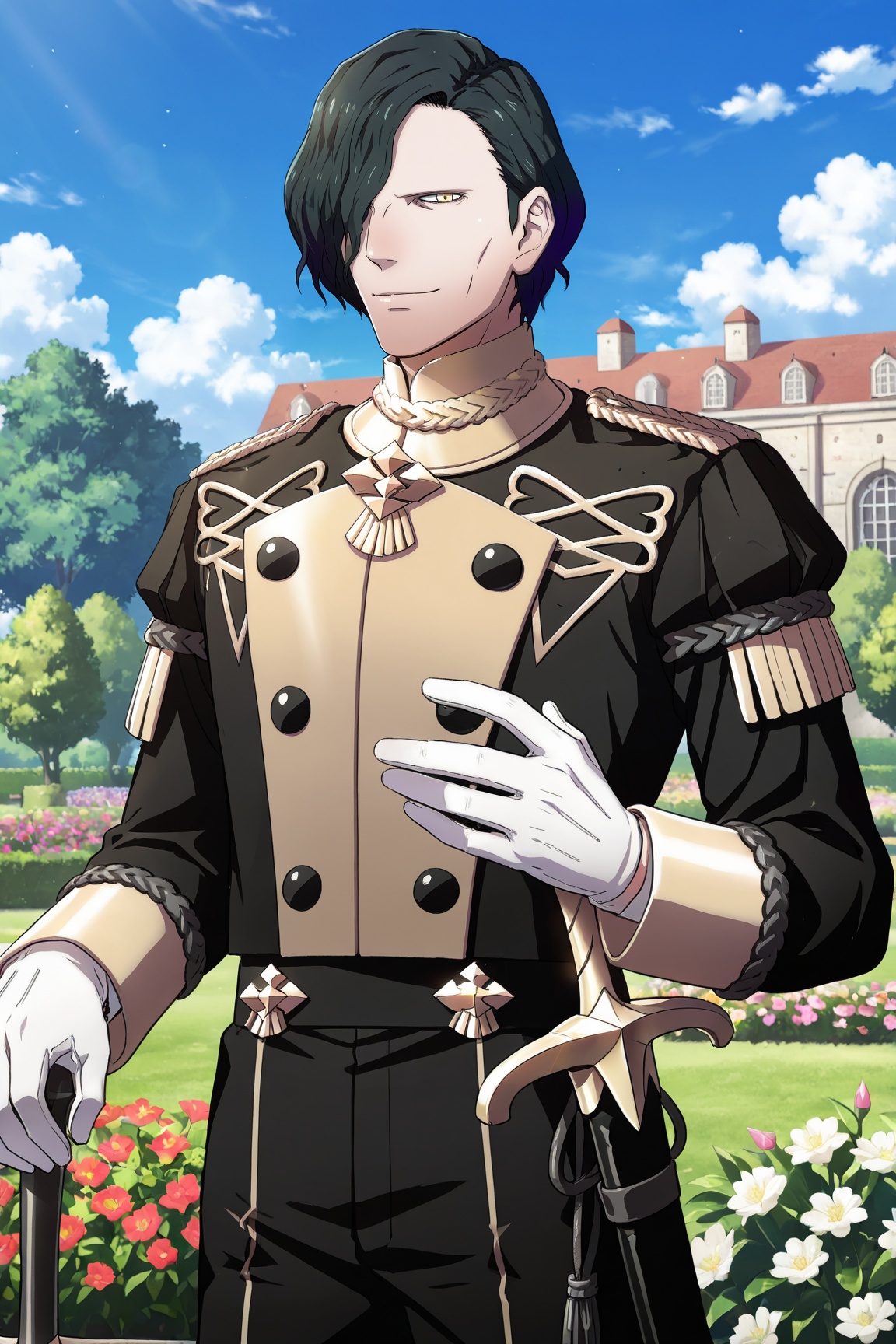 1boy,  Hubert_Von_Vestra,  black hair on Tensor.Art