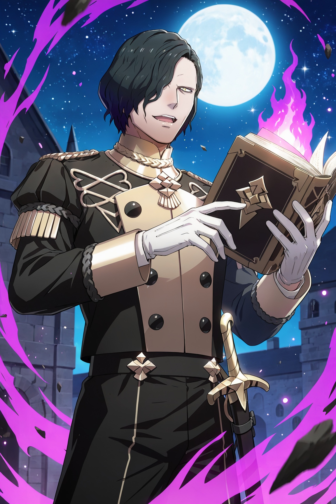 1boy,  Hubert_Von_Vestra,  black hair on Tensor.Art